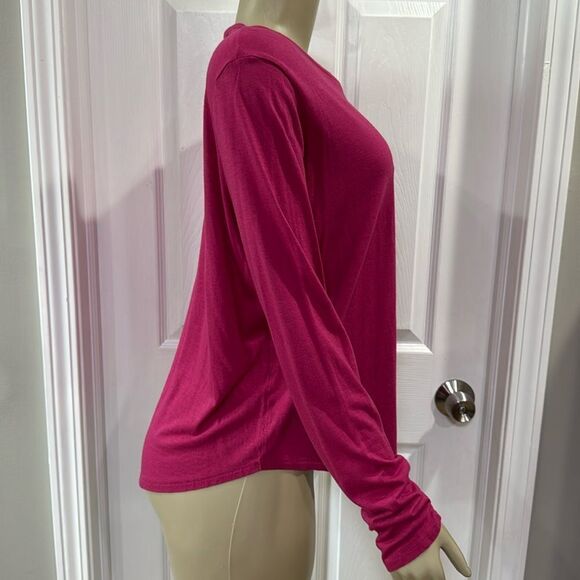 VINCE LONG SLEEVE T-SHIRT FUSCHIA. - Picture 3 of 7